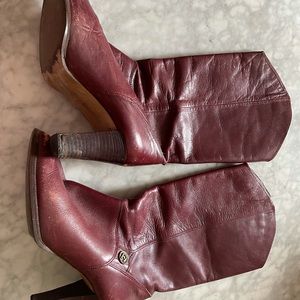 Etienne Aigner Burgundy Boots- Size 6.5- Vintage